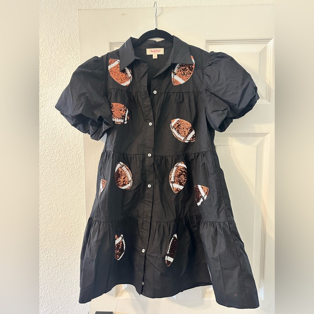 Black Sequin Football Dress